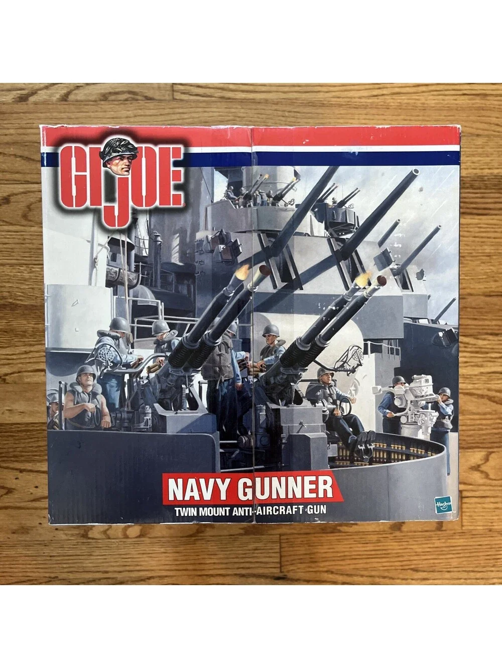 Hasbro G.I. Joe Navy Gunner Action Figure with Twin Mount Anti-Aircraft Gun: New
